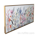 Bunte Wildblumen schwimmende Leinwand Malerei Wandkunst